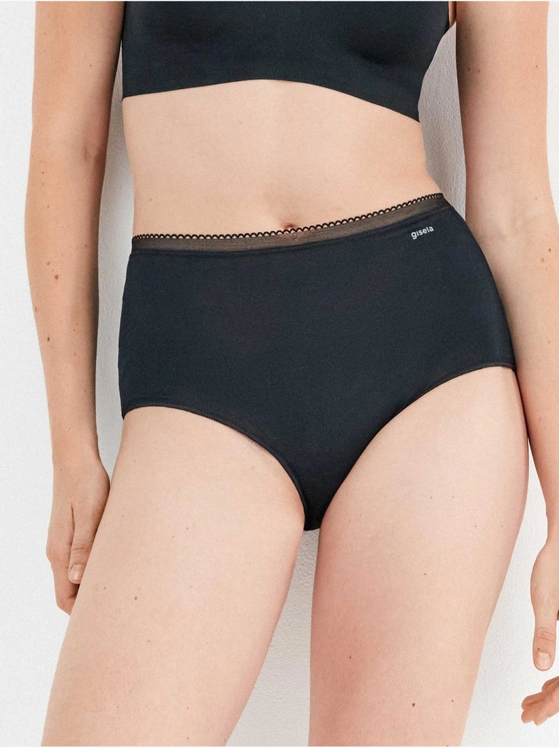 Culotte haute extra-plate en Modal Lenzing Noir - Kiabi