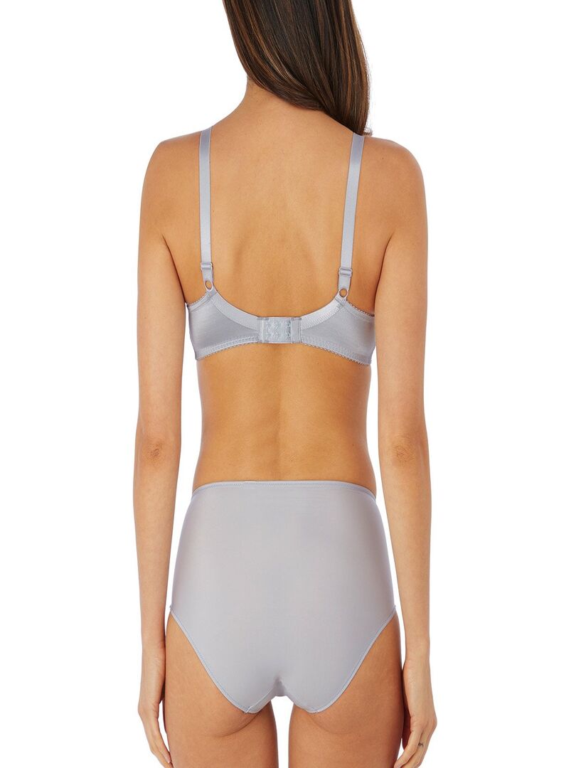 Culotte haute galbante avant en dentelle Eglantine Gris - Kiabi
