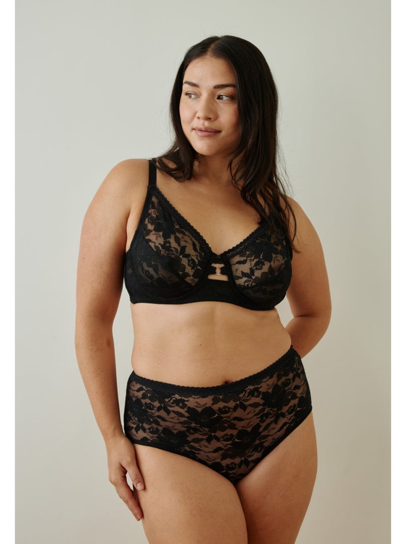 Culotte haute léonie Noir - Kiabi