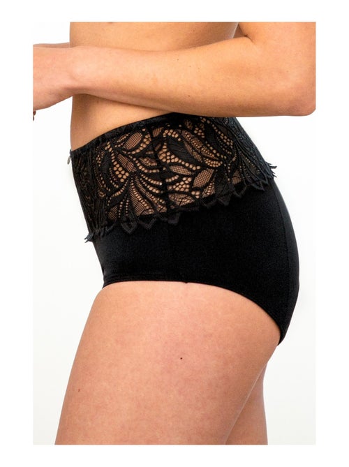 Culotte Haute menstruelle ROSANA Noir - Kiabi