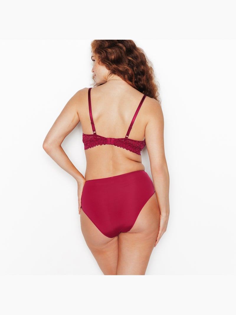 Culotte haute micro dentelle Isadora - RougeGorge Lingerie Bordeaux - Kiabi