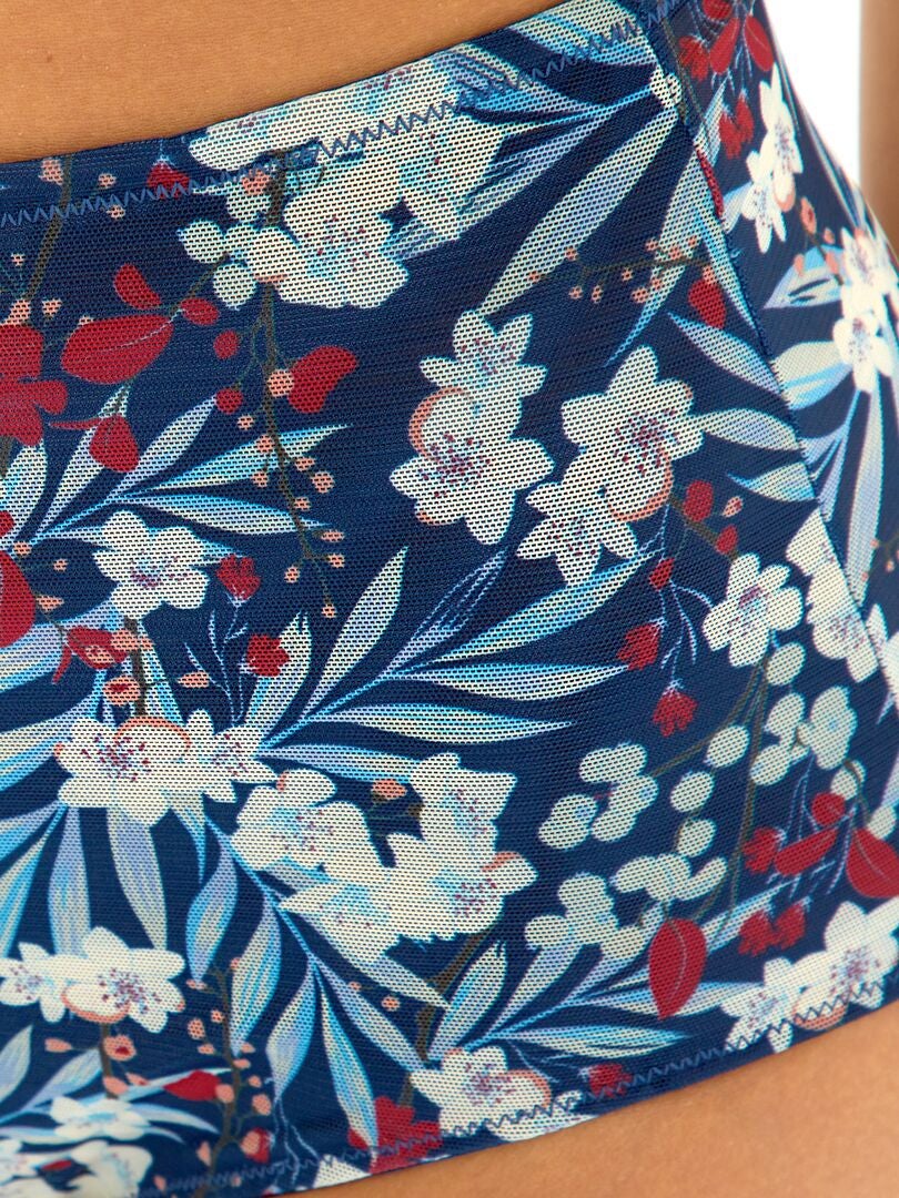 Culotte haute 'Sans Complexe' bleu imprimé - Kiabi