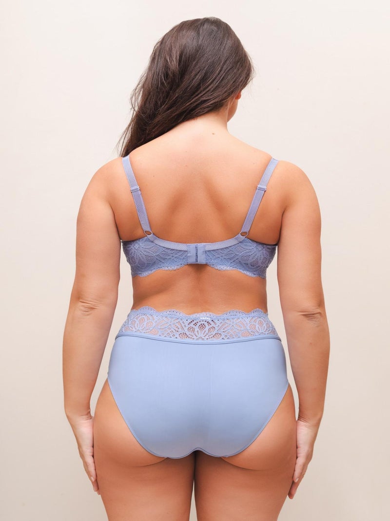 CULOTTE HAUTE SARAH BLEU LINGERIE Bleu - Kiabi