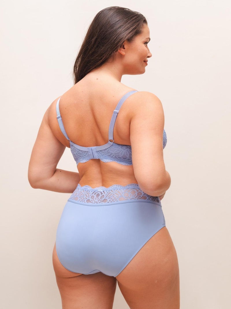 CULOTTE HAUTE SARAH BLEU LINGERIE Bleu - Kiabi