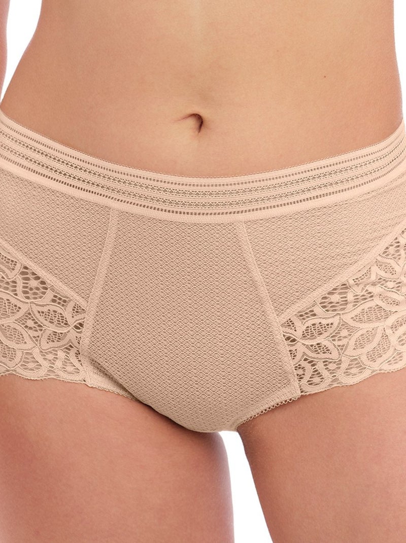 Culotte haute sculptante avec dentelle Raffiné Beige - Kiabi