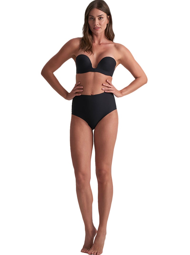 Culotte hauteur moyenne à dos bas Shapewear Noir - Kiabi