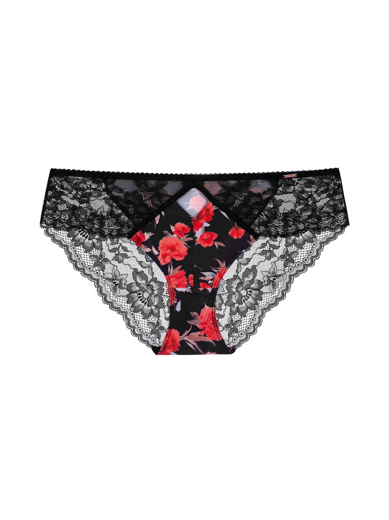 Culotte hipster classique Anahi à imprimé floral Dorina Noir - Kiabi