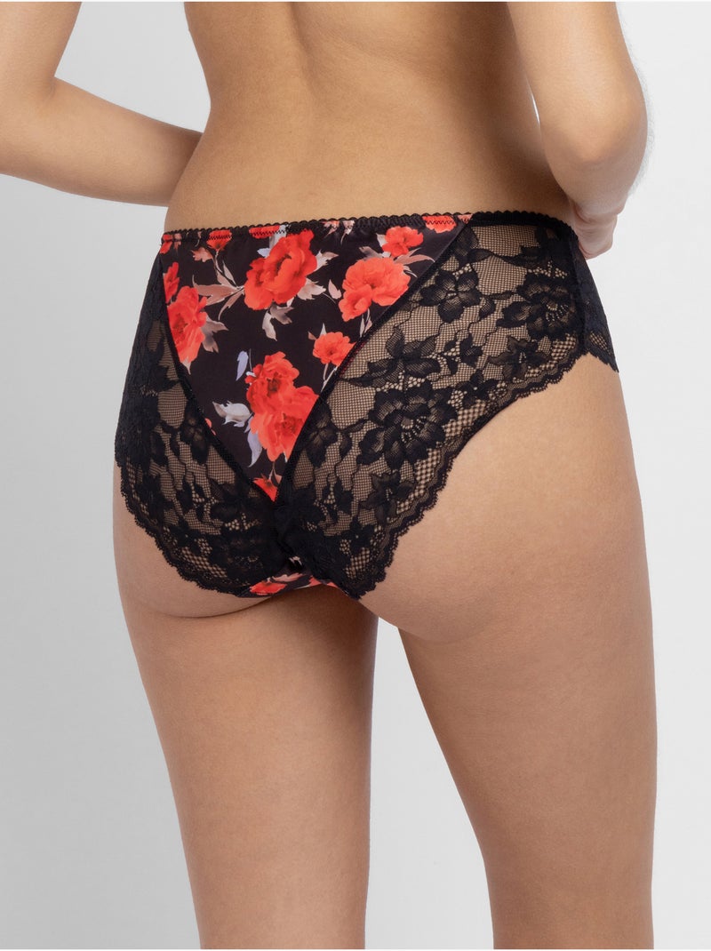 Culotte hipster classique Anahi à imprimé floral Dorina Noir - Kiabi