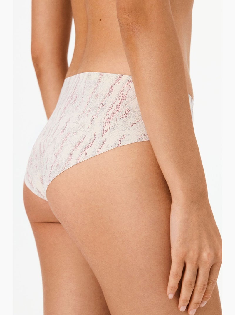 Culotte hipster imprimé serpent sans traces penti Blanc cassé - Kiabi