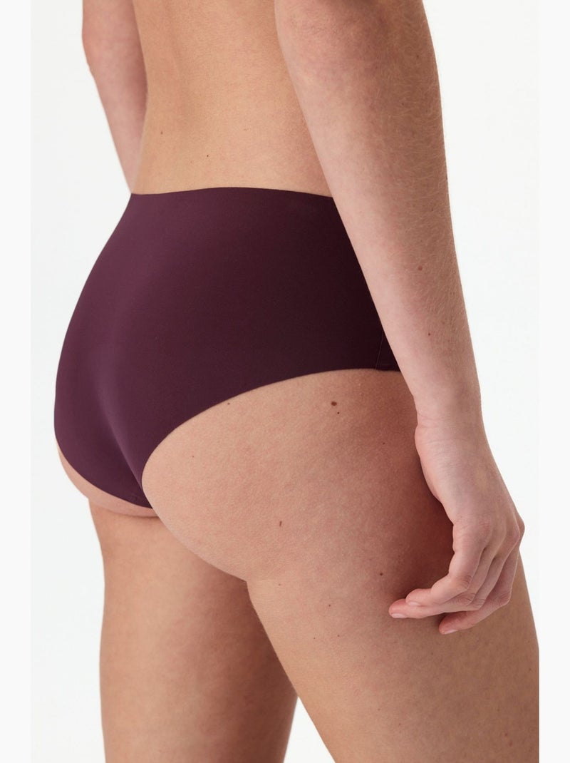 Culotte hipster sans marquage, coupe laser penti Rouge bordeaux - Kiabi