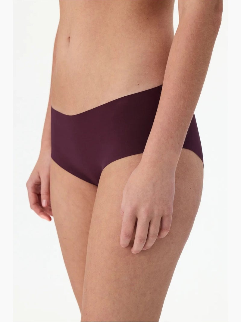 Culotte hipster sans marquage, coupe laser penti Rouge bordeaux - Kiabi