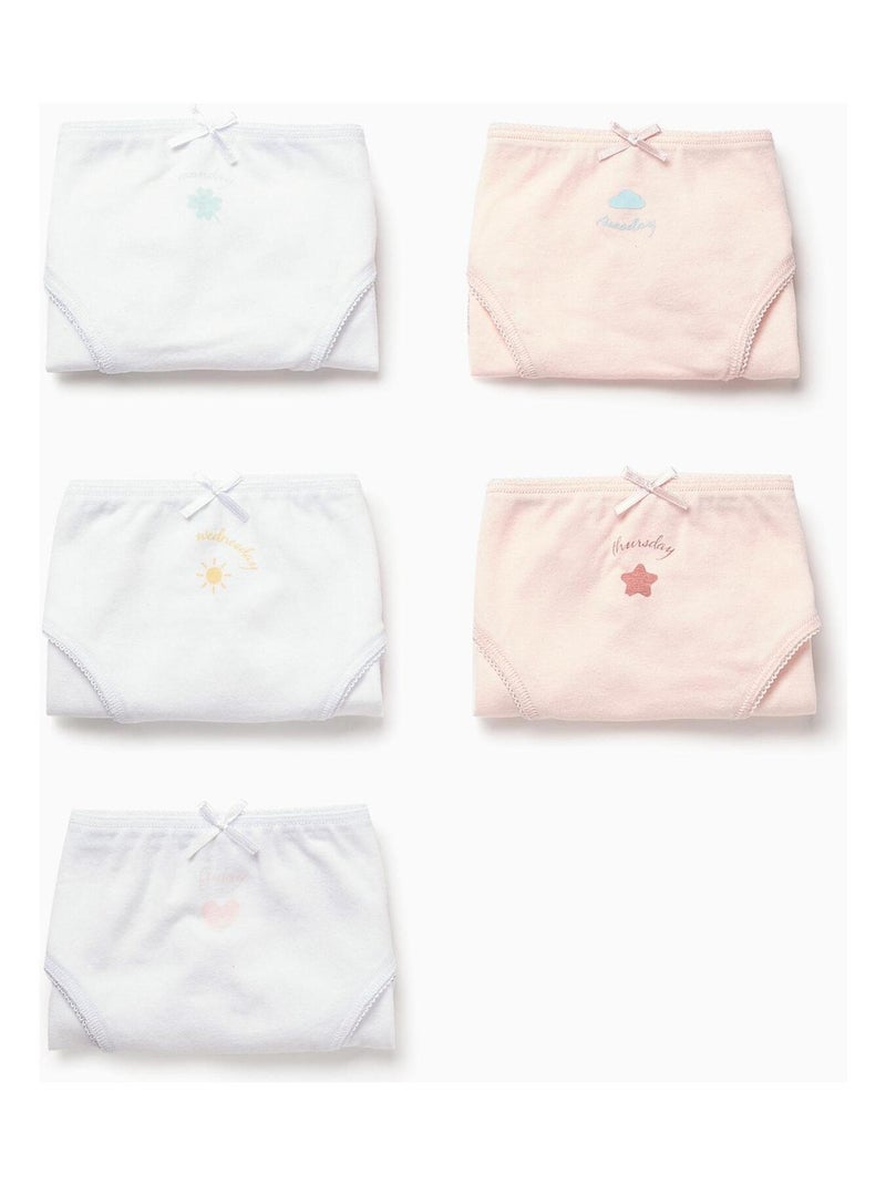 Culotte jours de la semaine imprimés, avec ruban ESSENTIALS LINE Blanc Rose - Kiabi