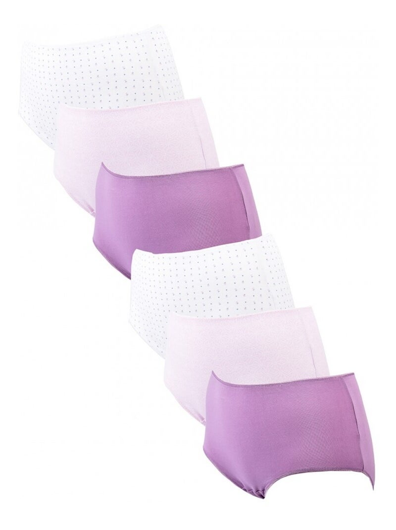 Culotte MAXI Femme TRESS - Pack de 6 Blanc Rose foncé - Kiabi