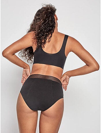 Culotte menstruel haute en tissu haute absorption