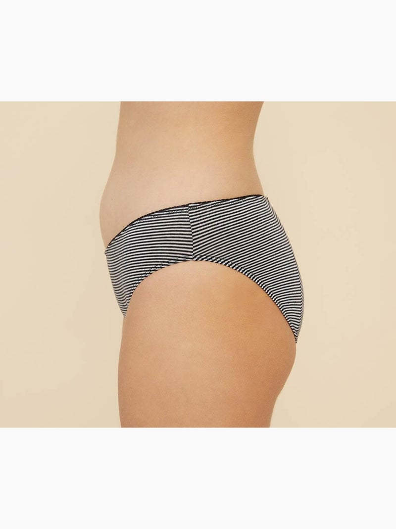 Culotte menstruelle CHARLOTTE rayée flux Medium Noir Blanc - Kiabi