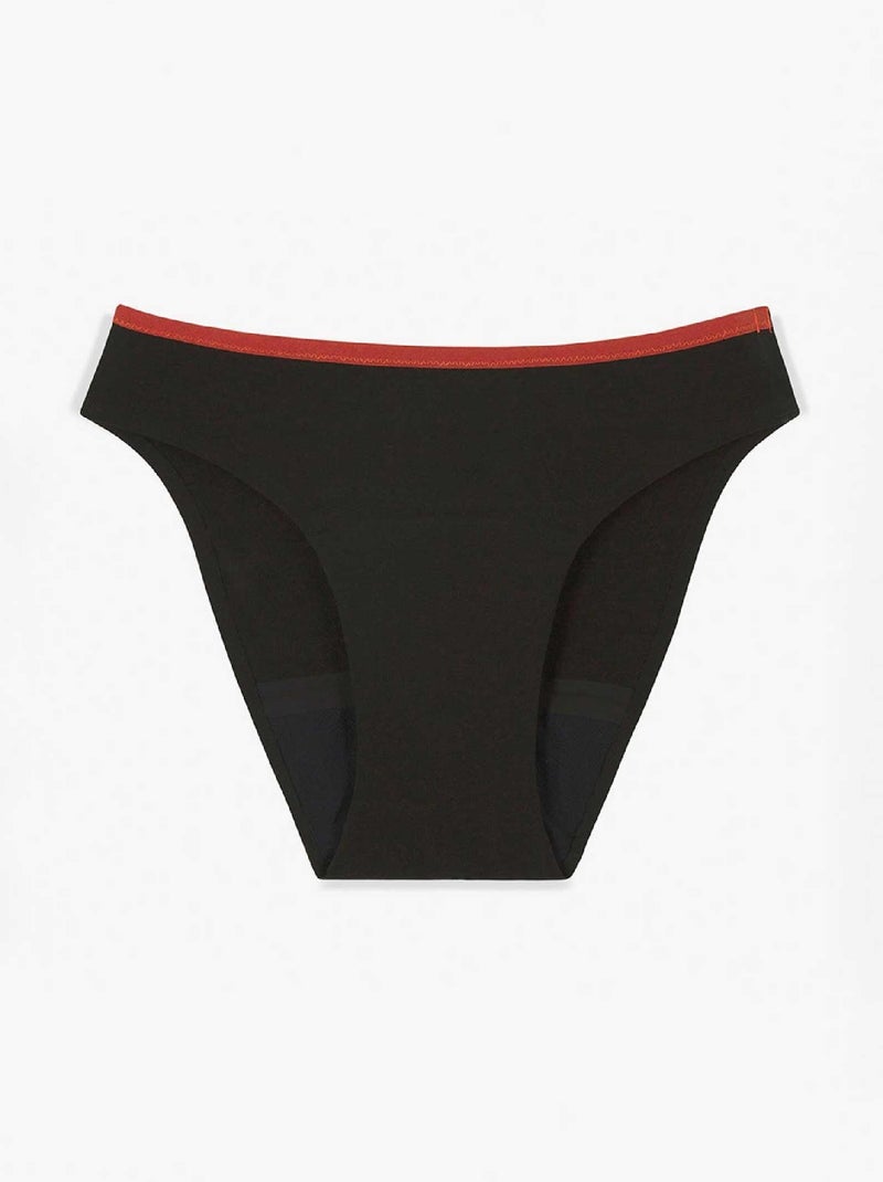 Culotte menstruelle coton - Flux abondant Noir - Kiabi