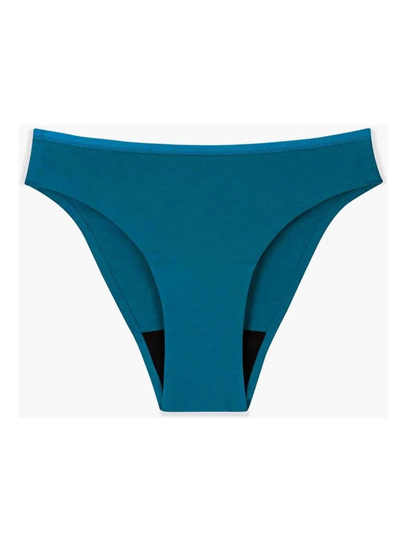 Culotte menstruelle coton - Flux moyen  - Vert Vert - Kiabi