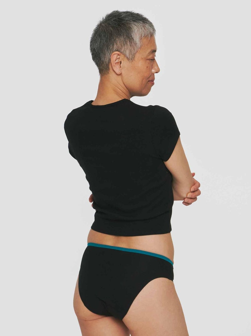Culotte menstruelle coton - Flux moyen Noir - Kiabi