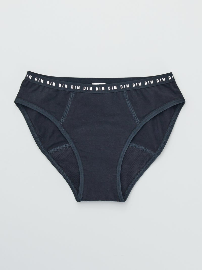 Culotte menstruelle 'DIM' - flux médium noir - Kiabi