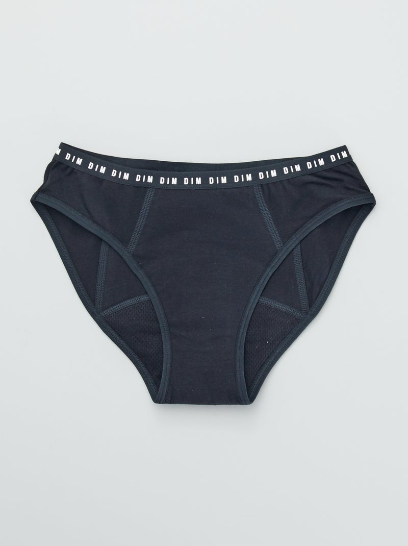 Culotte menstruelle 'DIM' flux abondant noir - Kiabi