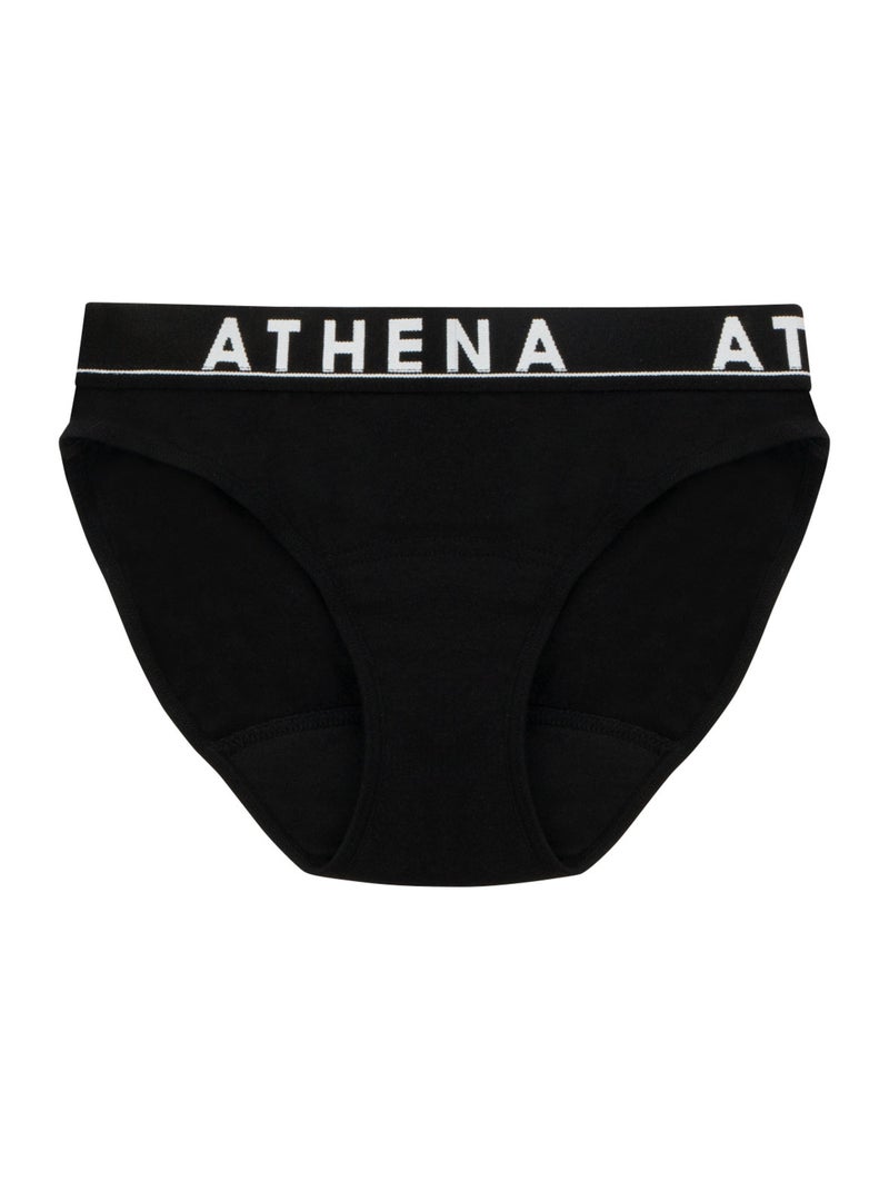Culotte menstruelle Easy Color fille coton issu de l'agriculture biologique Athena Noir - Kiabi