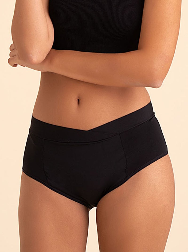 Culotte menstruelle en coton, soulageant les douleurs, Wellness Noir Noir - Kiabi