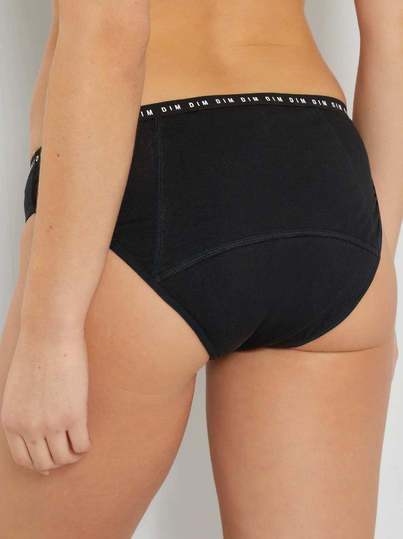 Culotte menstruelle Flux abondant 'DIM' Protect noir - Kiabi