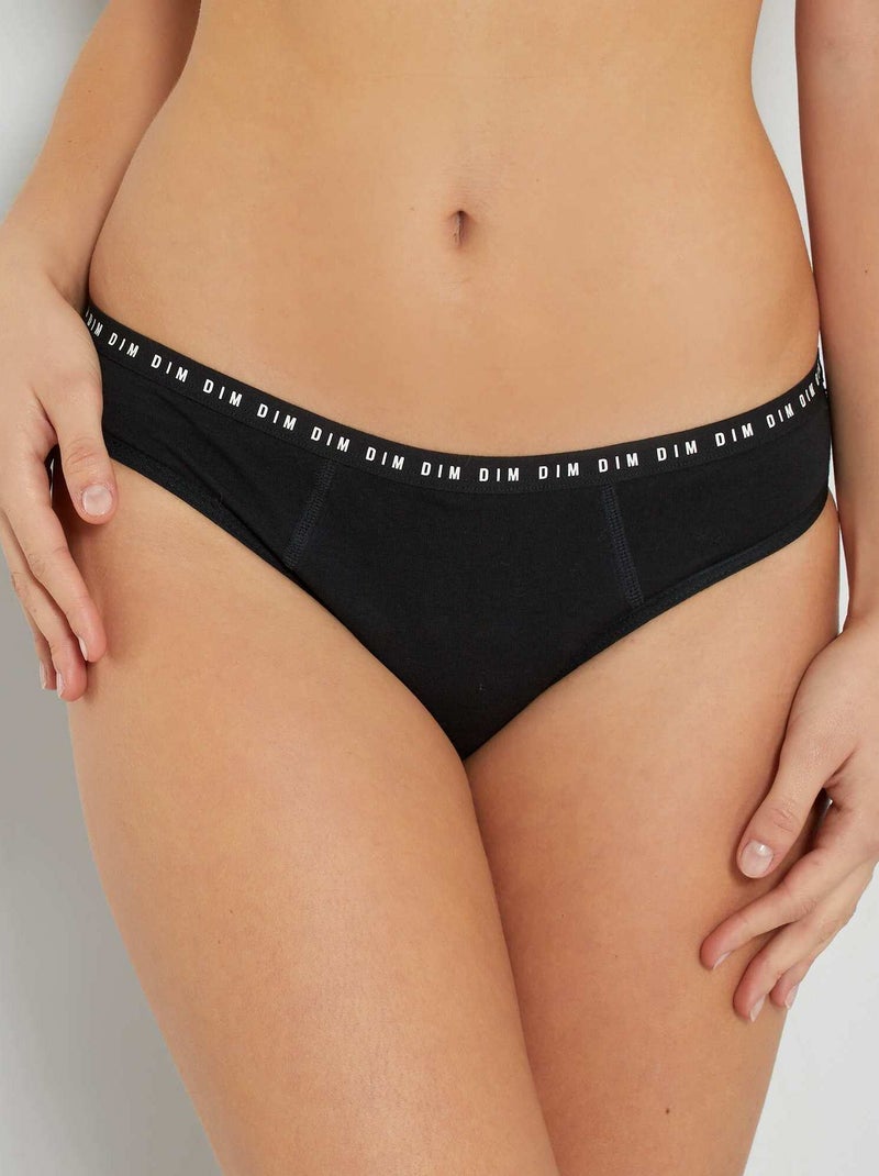 Culotte menstruelle Flux abondant 'DIM' Protect noir - Kiabi