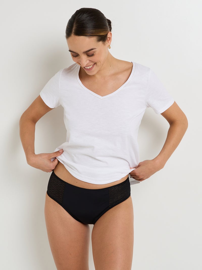 Culotte menstruelle flux moyen Fabrizia - RougeGorge Lingerie Noir - Kiabi