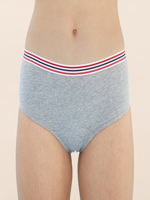 Culotte menstruelle FRENCHY Gris flux Medium - Kiabi