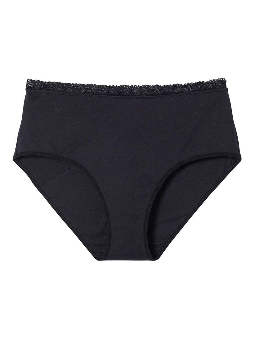 Culotte menstruelle haute FRIDA - Pomm'Poire Noir - Kiabi