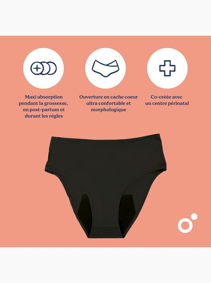 Culotte menstruelle & Post-Partum Flowly 'Doomoo' Noir - Kiabi
