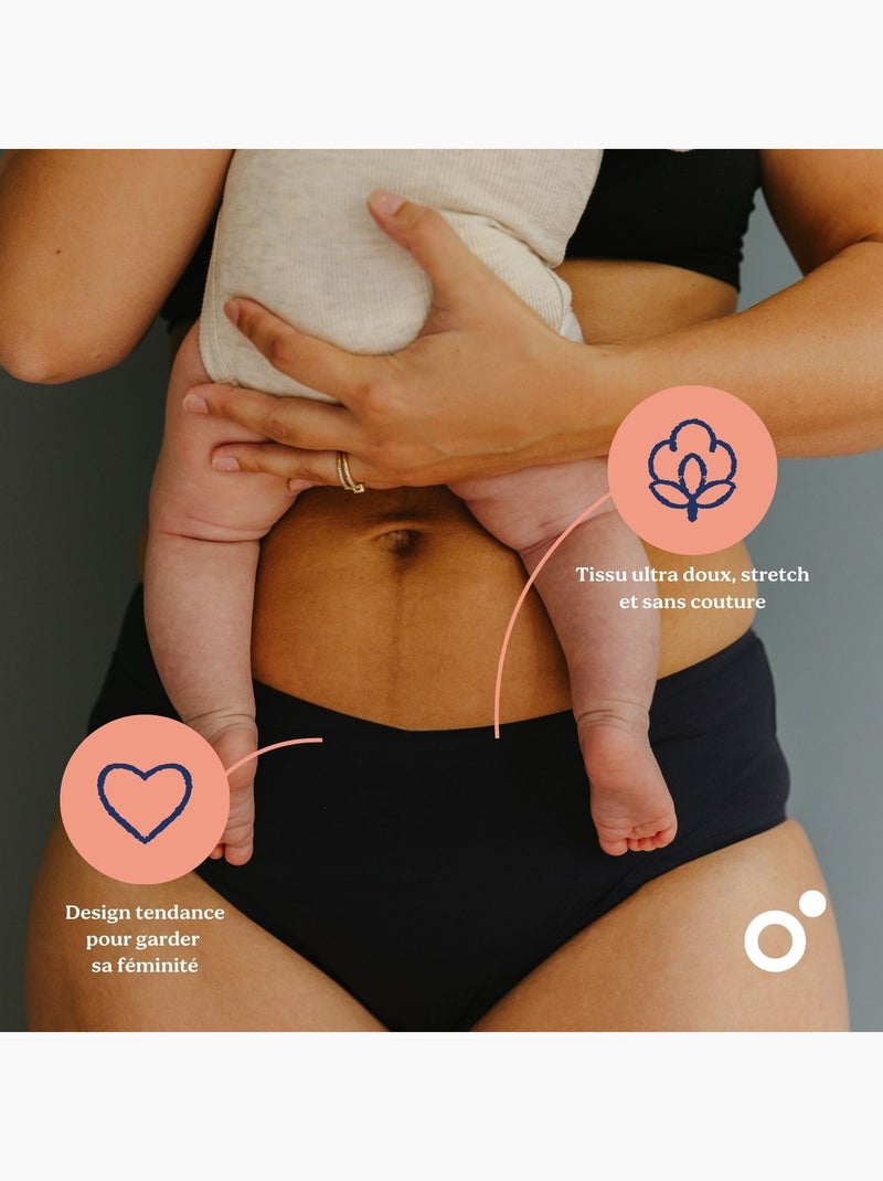 Culotte menstruelle & Post-Partum Flowly 'Doomoo' Noir - Kiabi
