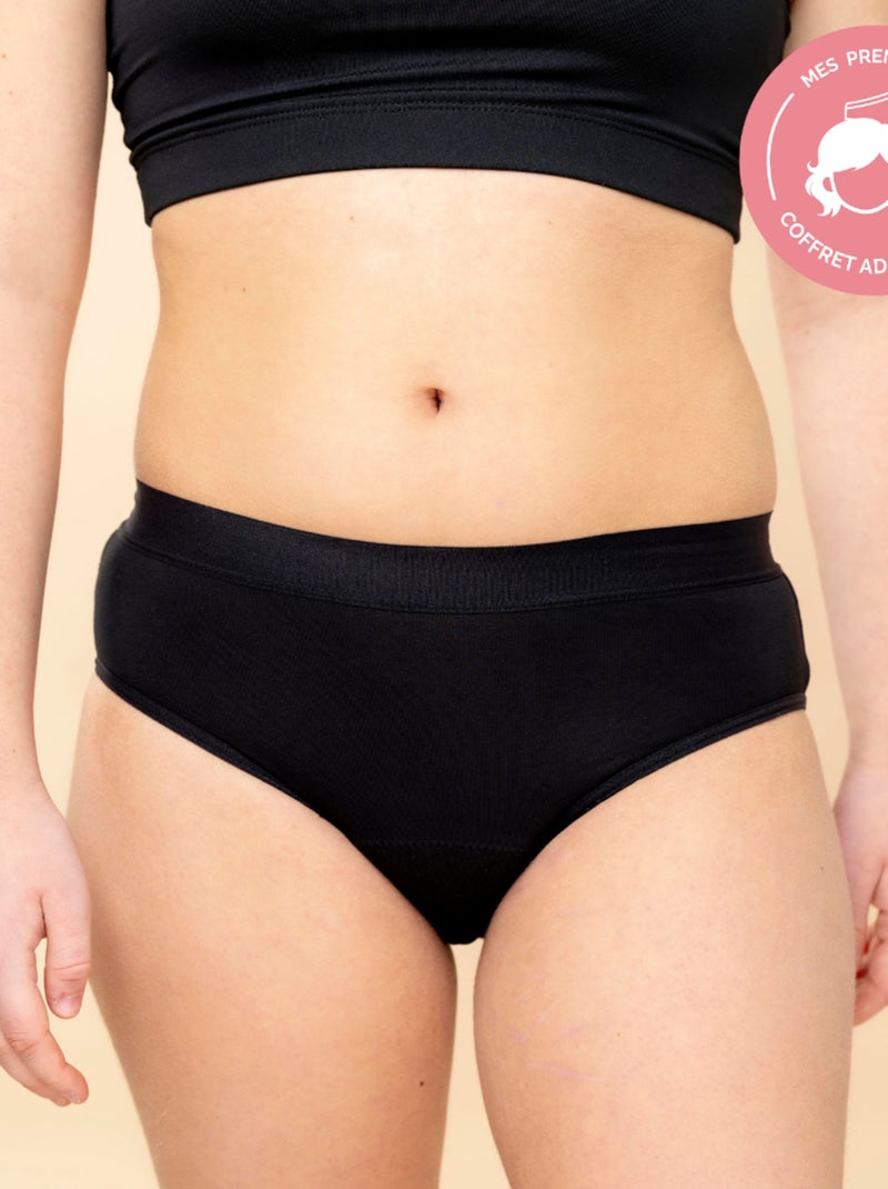 culotte menstruelle pour flux moyen Volga -MOOL Noir Kiabi