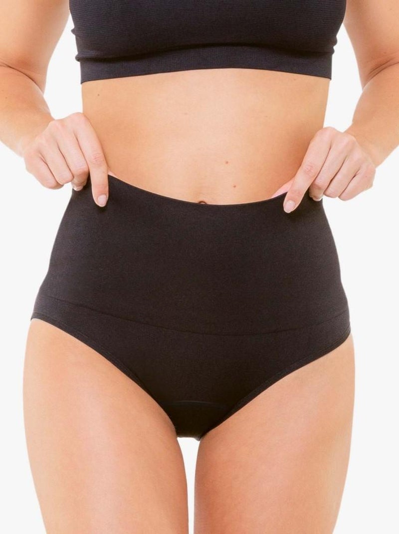 Culotte menstruelle sculptante massante ventre plat Noir - Kiabi
