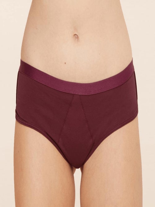 Culotte menstruelle SPORTY Prune flux Super - Kiabi
