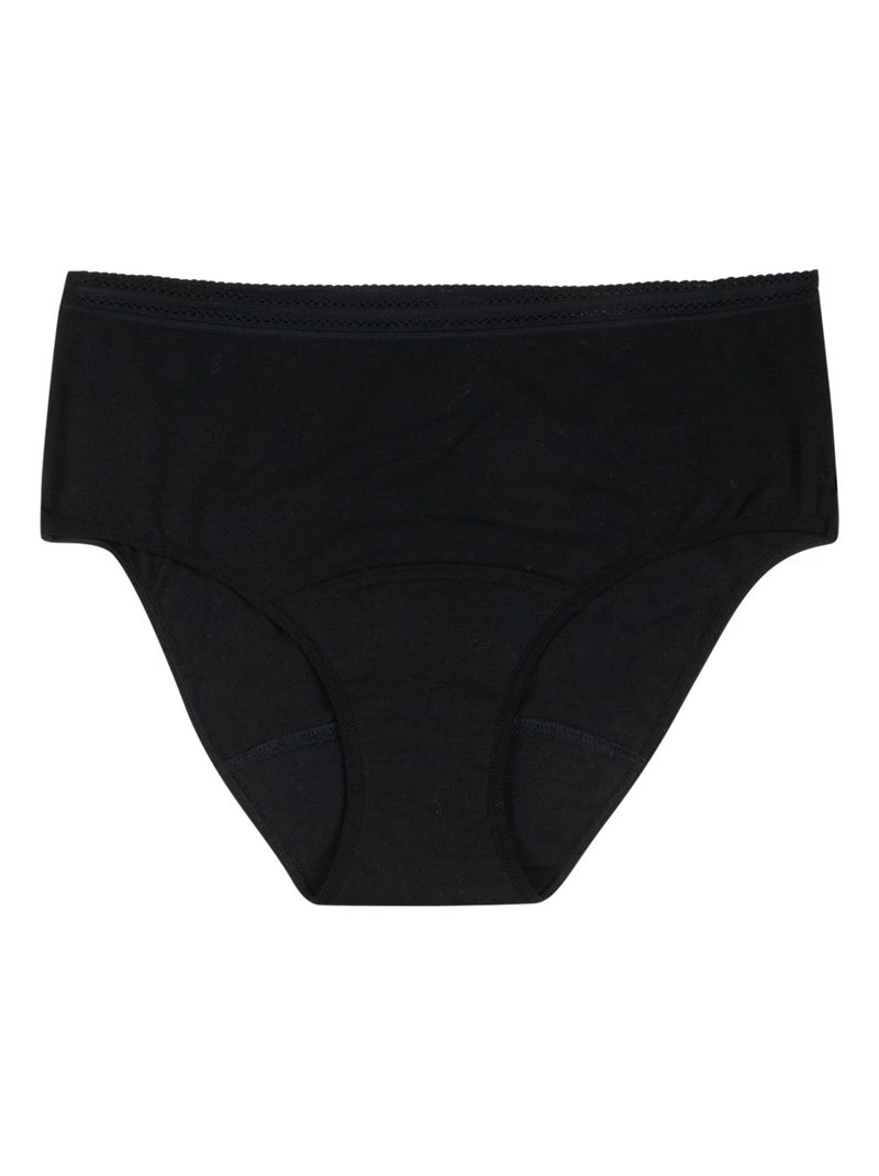 Culotte menstruelle taille haute femme Athena Noir - Kiabi