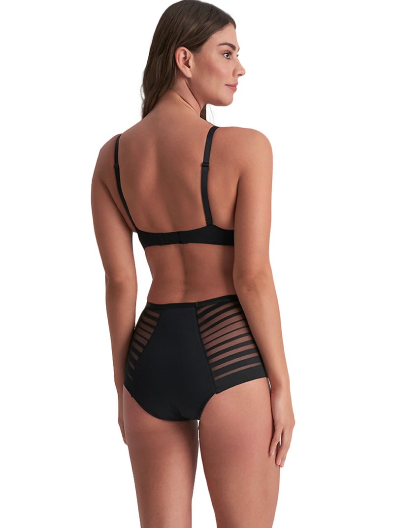Culotte menstruelle taille haute Lace High Flow Noir - Kiabi