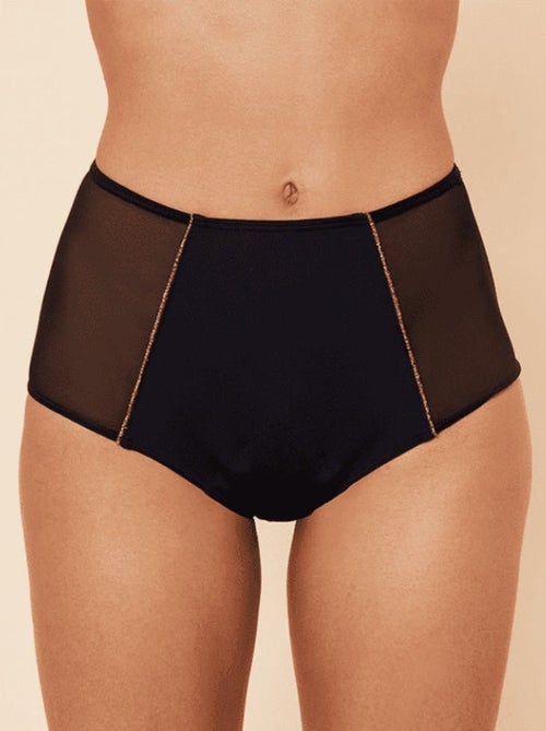 Culotte menstruelle Taille haute Marilyn Noir flux Medium - Kiabi