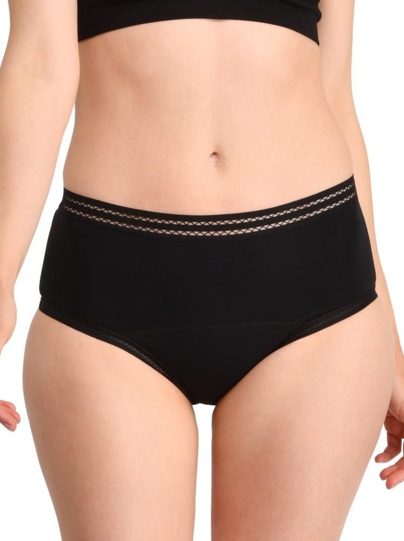 Culotte menstruelle taille haute Noir - Kiabi