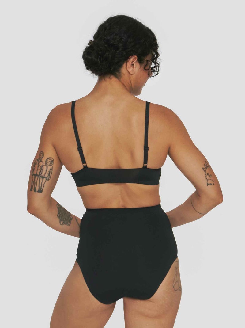 Culotte menstruelle Taille Haute sans couture - Flux moyen Noir - Kiabi