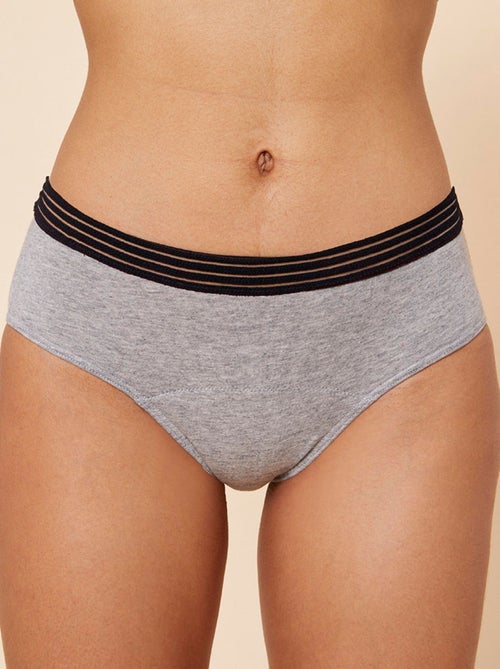 Culotte menstruelle ZOE Gris flux Medium - Kiabi