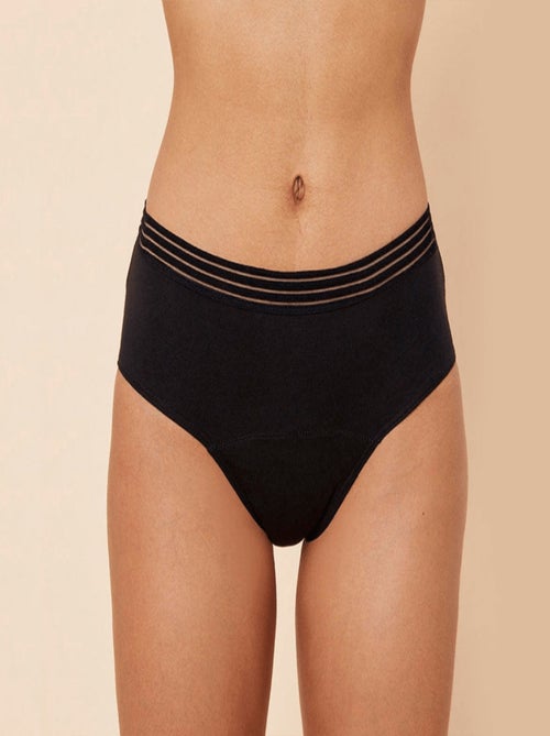 Culotte menstruelle ZOE Noir flux Medium - Kiabi