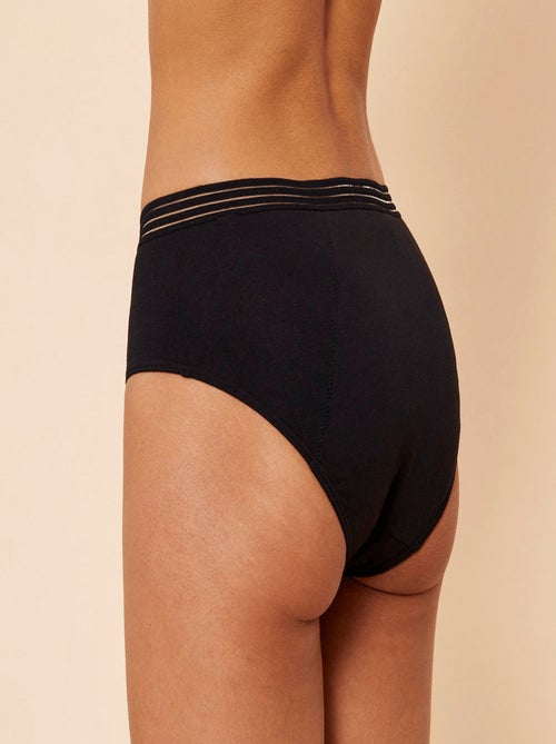 Culotte menstruelle ZOE Noir flux Super - Kiabi