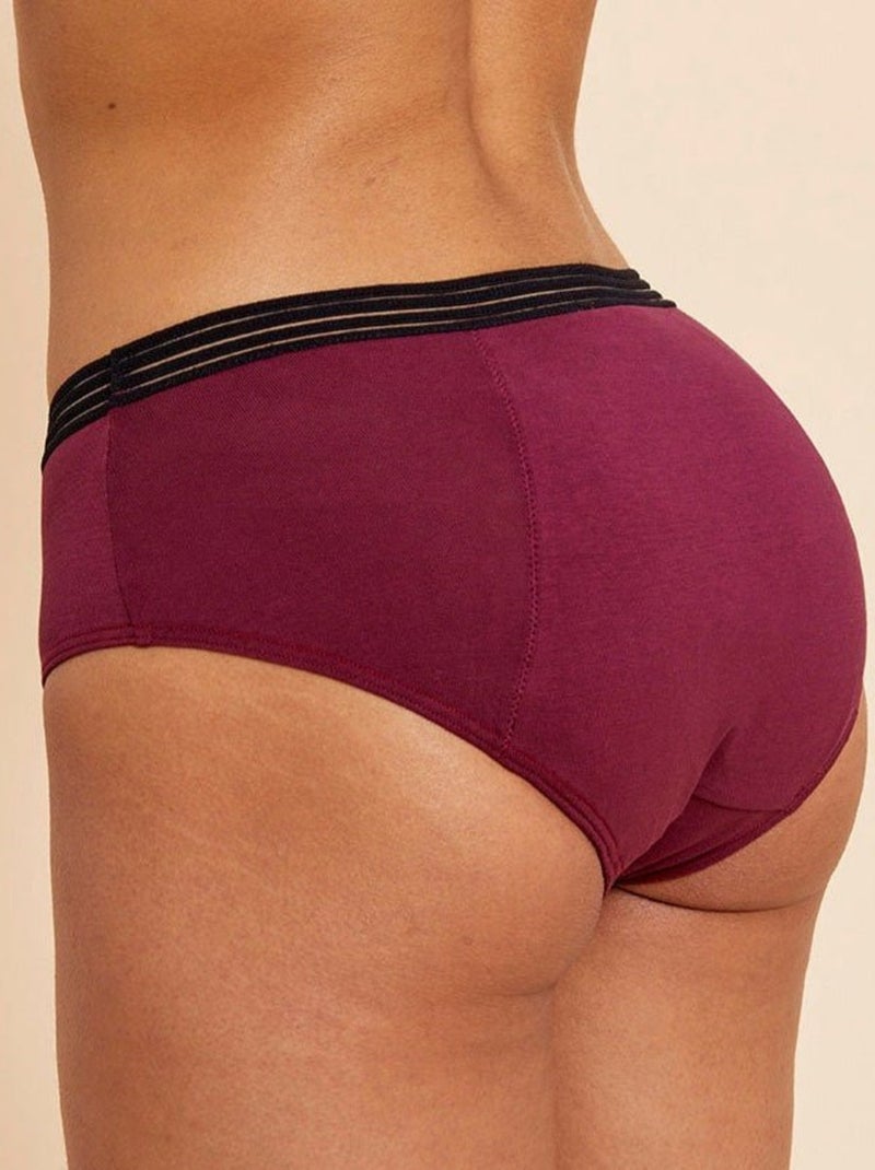 Culotte menstruelle ZOE Prune flux Super Bordeaux - Kiabi