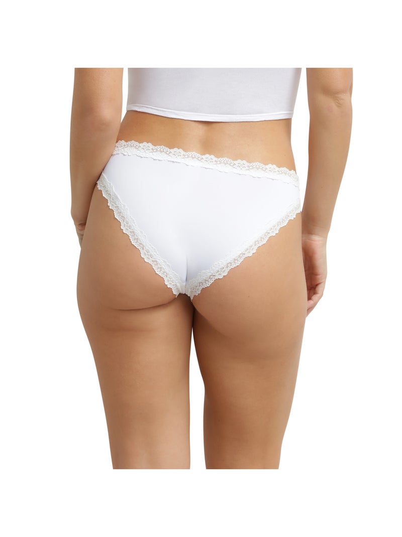 Culotte Micro Dentelle Blanc - Kiabi