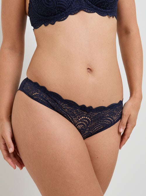 Culotte microfibre et dentelle Dentelle - RougeGorge Lingerie - Kiabi