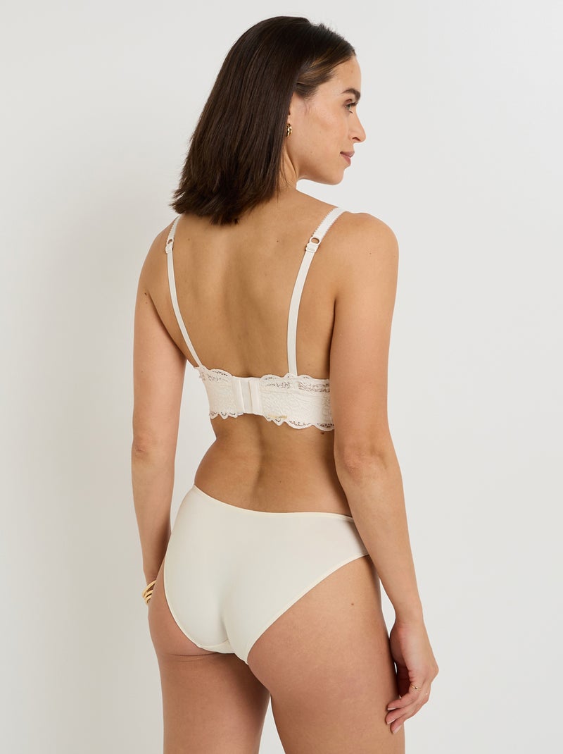 Culotte microfibre et dentelle Dentelle - RougeGorge Lingerie Ecru - Kiabi