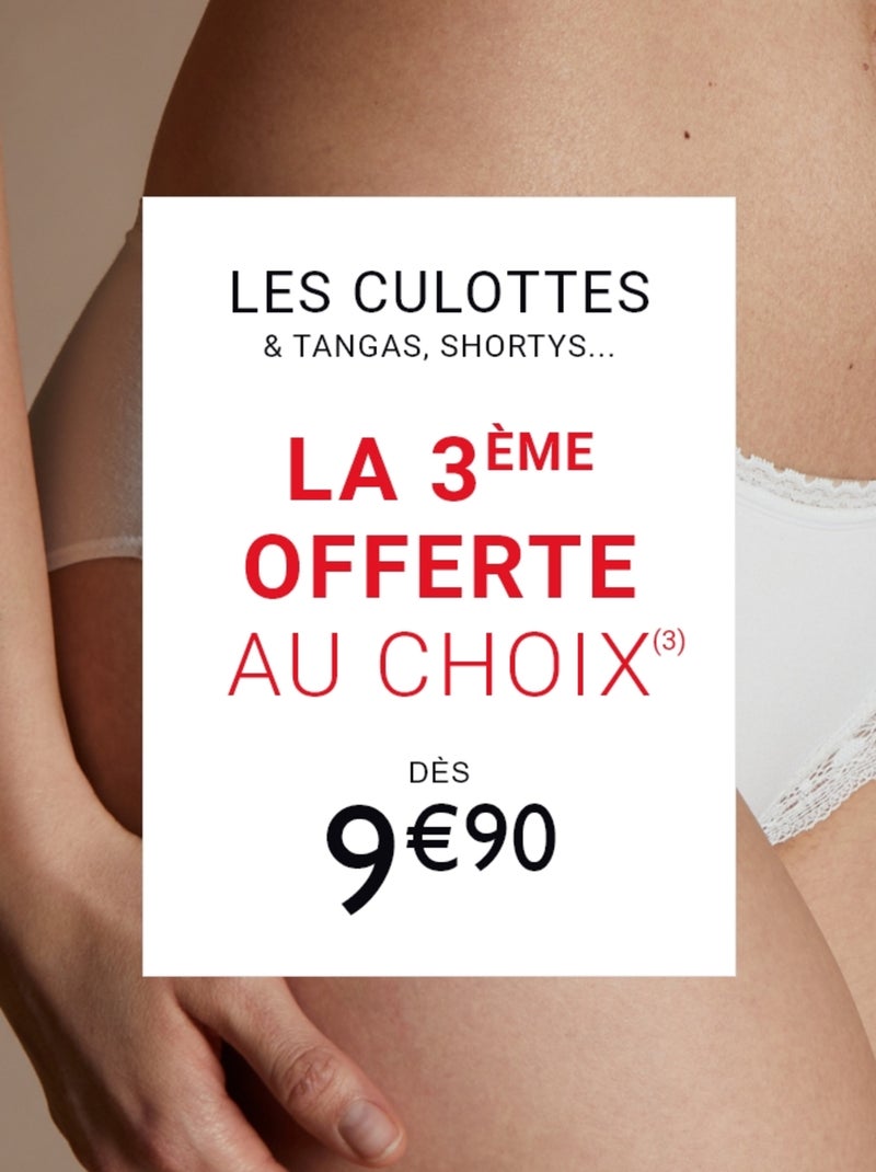 Culotte microfibre et dentelle Dentelle - RougeGorge Lingerie Ecru - Kiabi