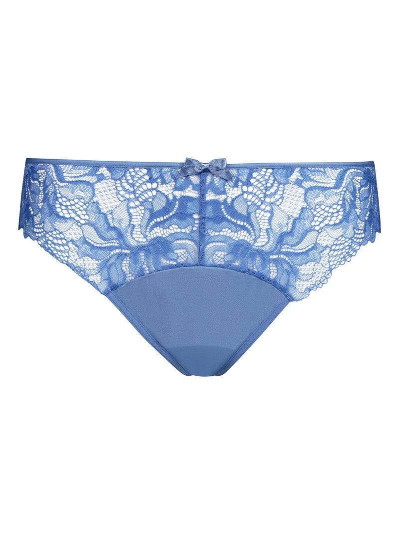 Culotte microfibre et dentelle florale Generous Essentiel Bleu pastel - Kiabi